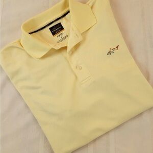 Tasso Elba Pale Yellow Polo with Subtle Embroidered Shark